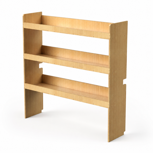 Universal plywood van racking shelving unit with 3 shelves