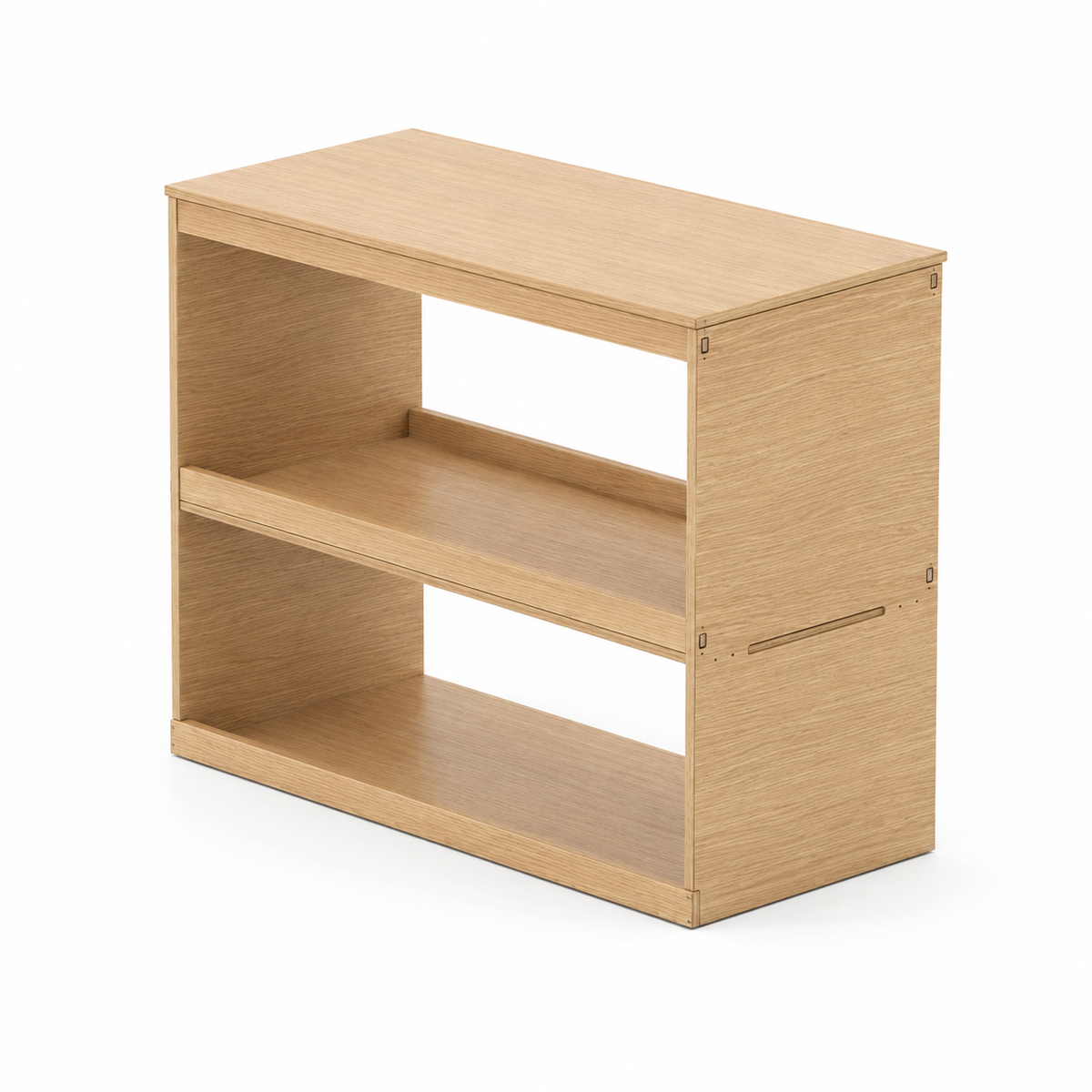 Universal plywood van workbench with storage shelves